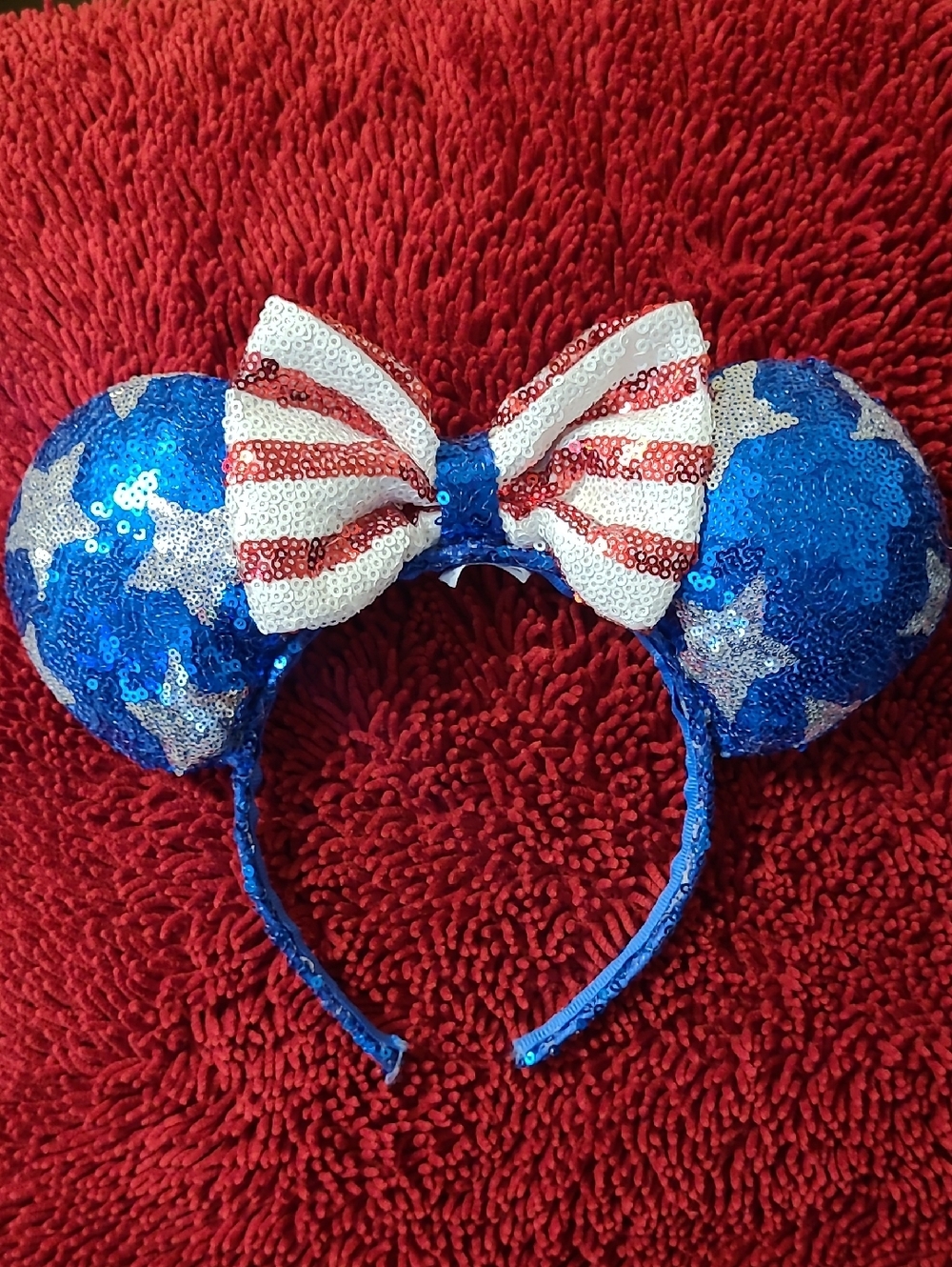 Disney Red, White & Blue Sequin Ear Headband